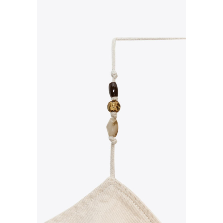 ДЖИНСОВЫЙ ТОП ХАЛТЕР С БУСИНАМИ