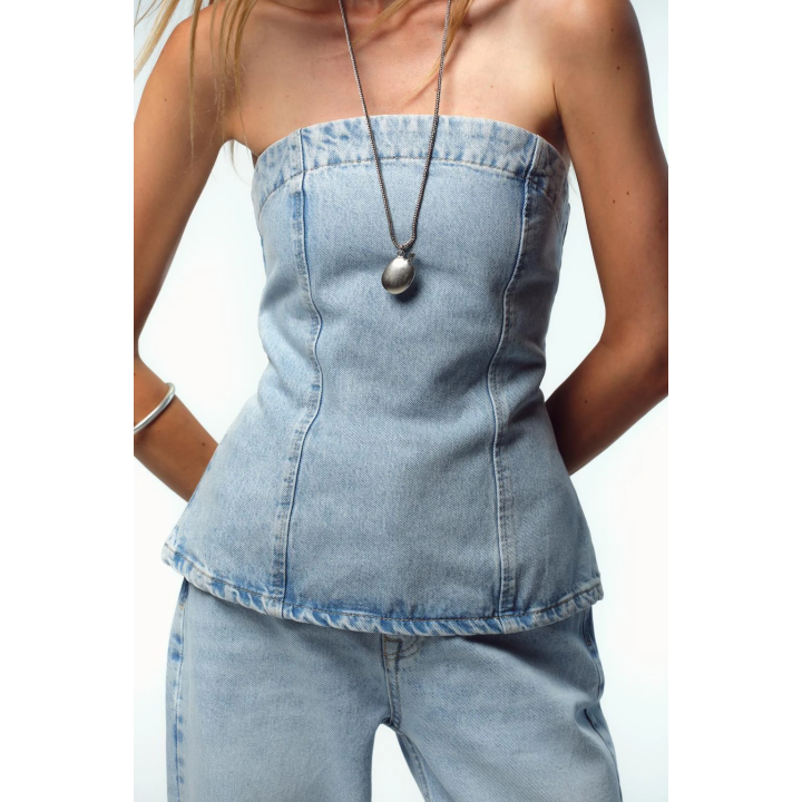 ДЖИНСОВЫЙ ТОП Z1975 БЕЗ БРЕТЕЛЕЙ