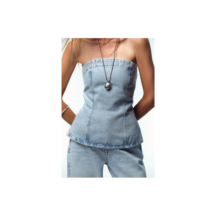 ДЖИНСОВЫЙ ТОП Z1975 БЕЗ БРЕТЕЛЕЙ