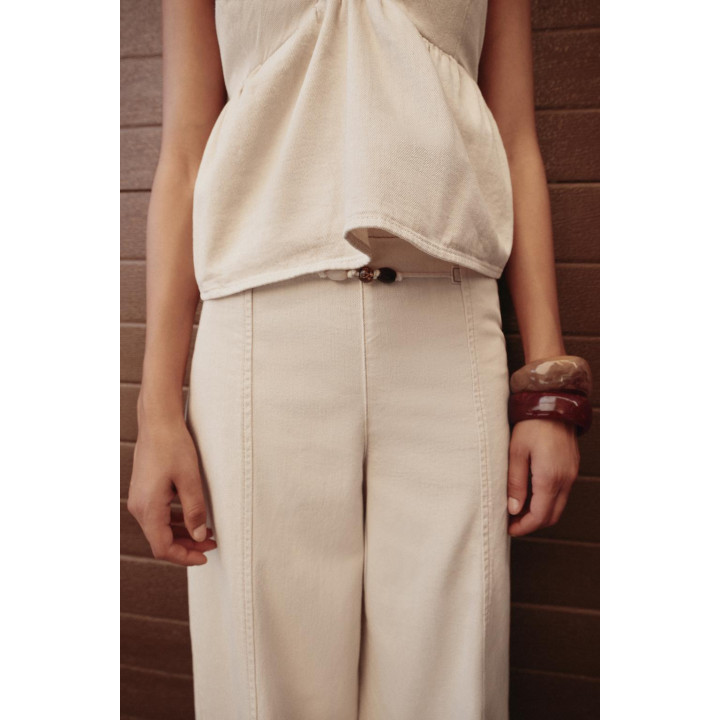 ДЖИНСЫ Z1975 WIDE LEG С ВЫСОКОЙ ПОСАДКОЙ И БУСИНАМИ