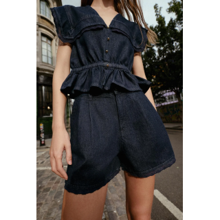 ДЖИНСОВЫЕ ШОРТЫ-БЕРМУДЫ 1975 С КРУЖЕВОМ