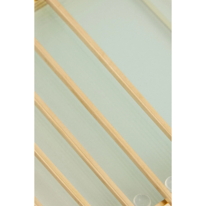 НАБОР ИЗ 6 СТЕКЛЯННЫХ ПОДСТАВОК С МЕТАЛЛИЧЕСКОЙ ОТДЕЛКОЙ