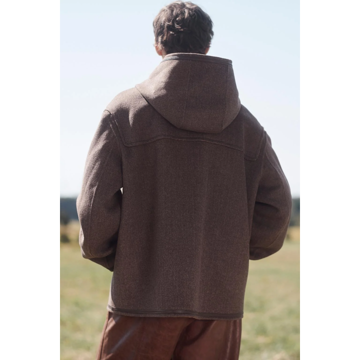 Пальто из ограниченной коллекции из шерсти с контрастной отделкой в клетку до середины икры