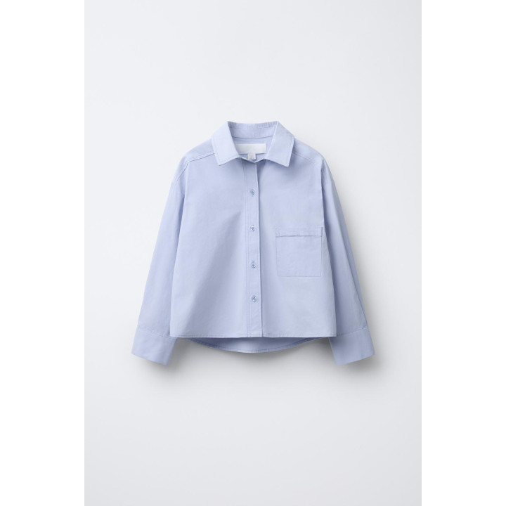 РУБАШКА ИЗ ПОПЛИНА С КАРМАНОМ