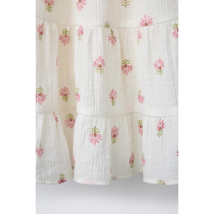 ПЛАТЬЕ С ТЕКСТУРНЫМИ ВОЛАНАМИ И ЦВЕТАМИ