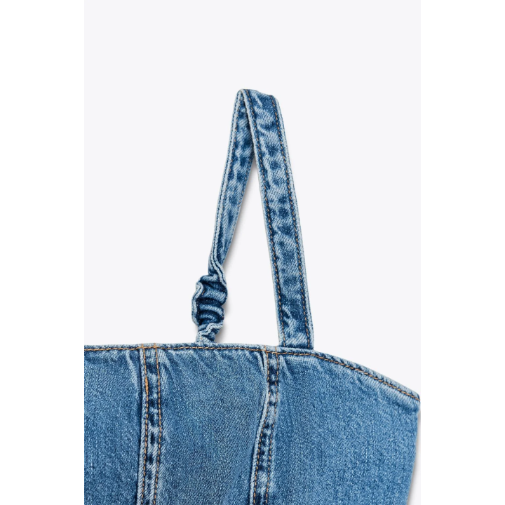 ДЖИНСОВЫЙ ТОП Z1975 НА БРЕТЕЛЯХ