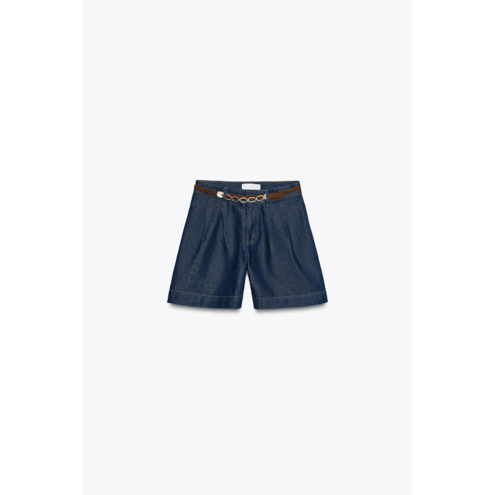 ДЖИНСОВЫЕ ШОРТЫ Z1975 С ВЫТАЧКАМИ И РЕМНЕМ
