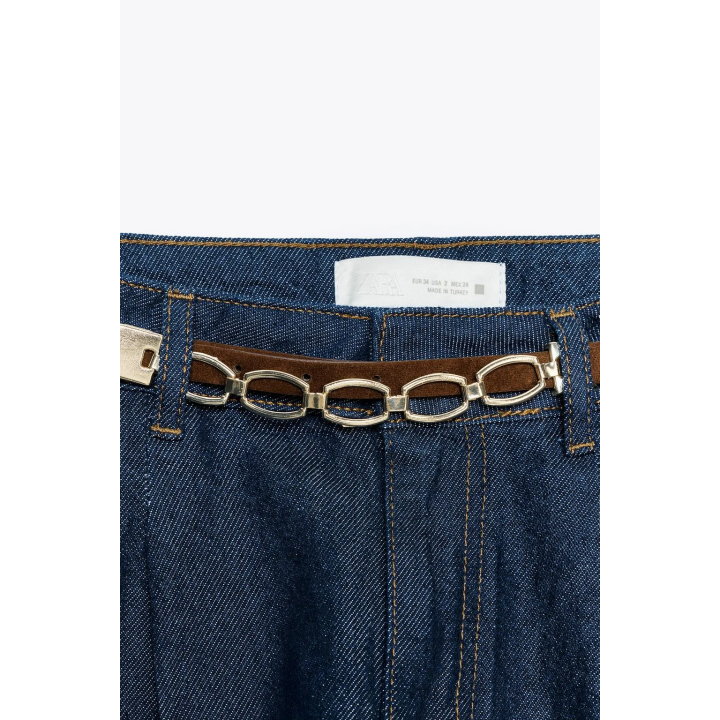 ДЖИНСОВЫЕ ШОРТЫ Z1975 С ВЫТАЧКАМИ И РЕМНЕМ