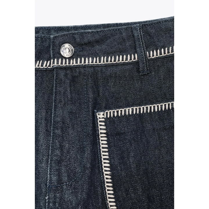 ДЖИНСОВЫЕ ШОРТЫ Z1975 С ВЫСОКОЙ ПОСАДКОЙ И ДЕКОРАТИВНОЙ СТРОЧКОЙ