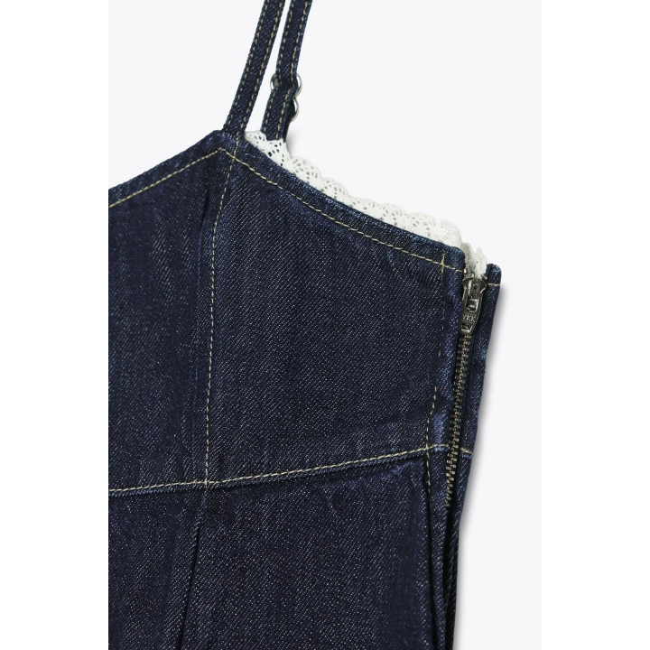 КОРОТКИЙ ДЖИНСОВЫЙ ТОП Z1975 С КРУЖЕВОМ