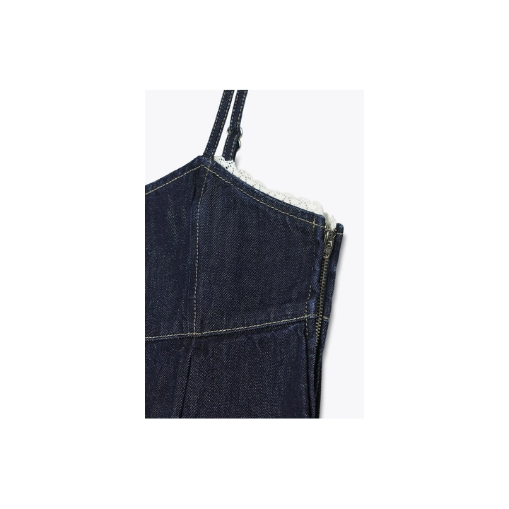 КОРОТКИЙ ДЖИНСОВЫЙ ТОП Z1975 С КРУЖЕВОМ