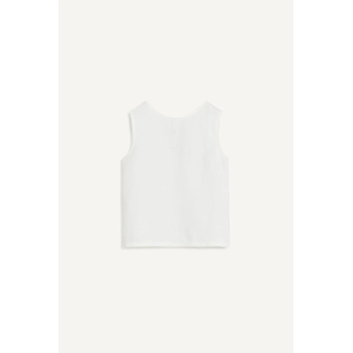 Белый льняной топ