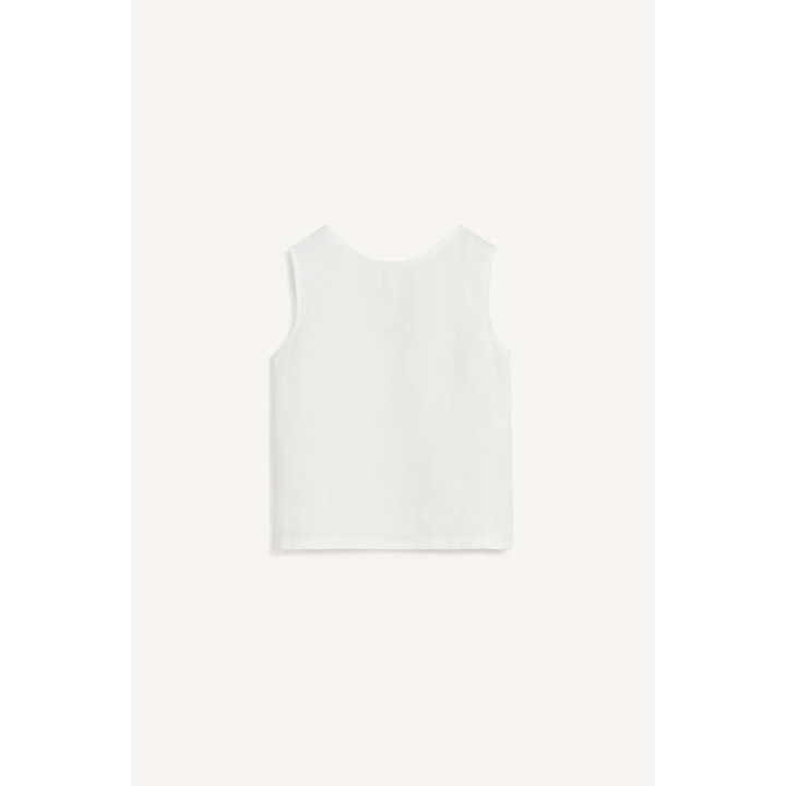 Белый льняной топ