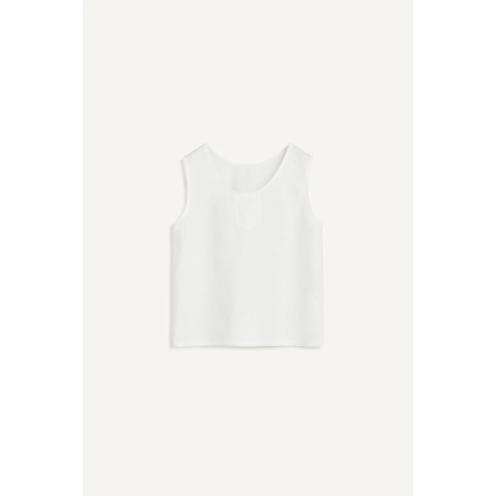 Белый льняной топ