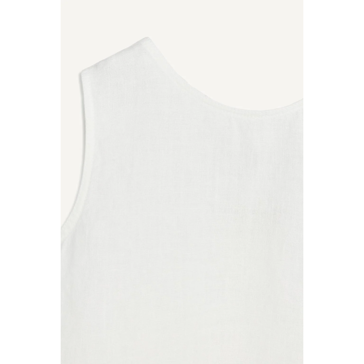 Белый льняной топ