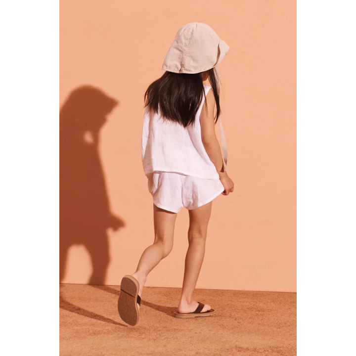 Белый льняной топ