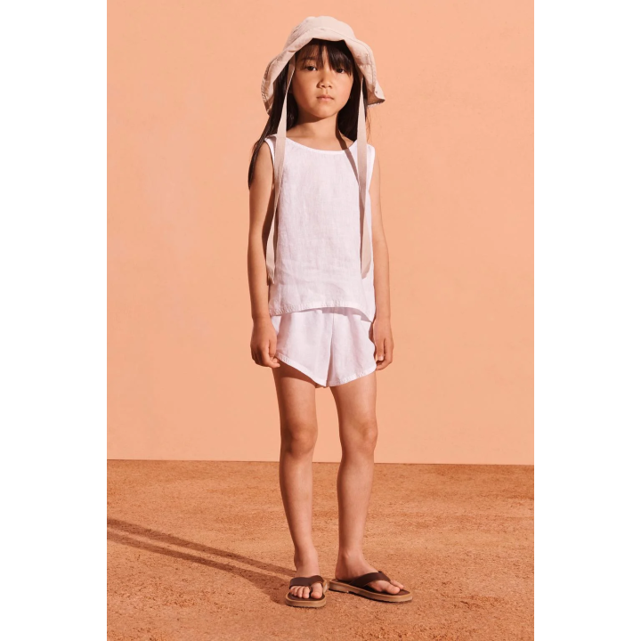 Белый льняной топ