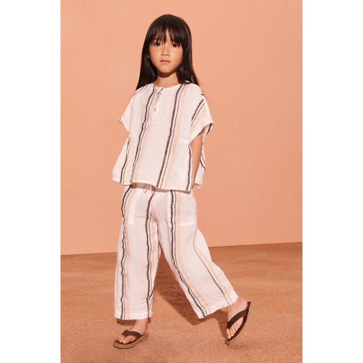 Брюки со строчным принтом