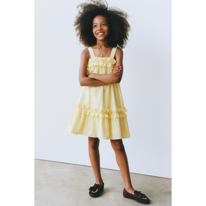 ПЛАТЬЕ ИЗ ПОПЛИНА С ВОЛАНАМИ