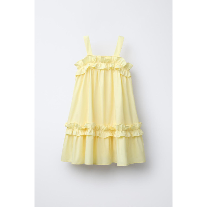 ПЛАТЬЕ ИЗ ПОПЛИНА С ВОЛАНАМИ