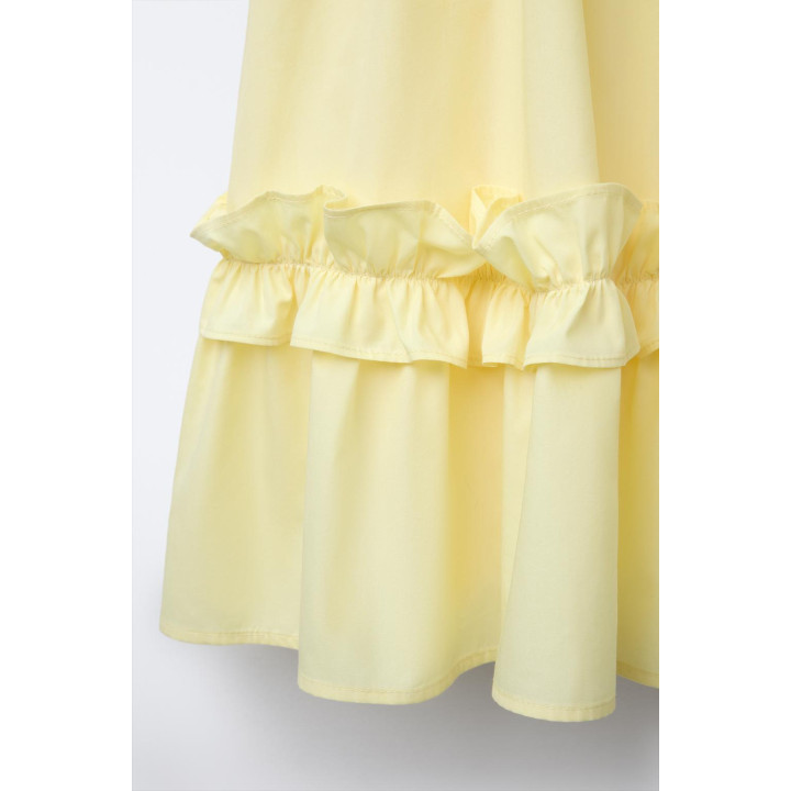 ПЛАТЬЕ ИЗ ПОПЛИНА С ВОЛАНАМИ