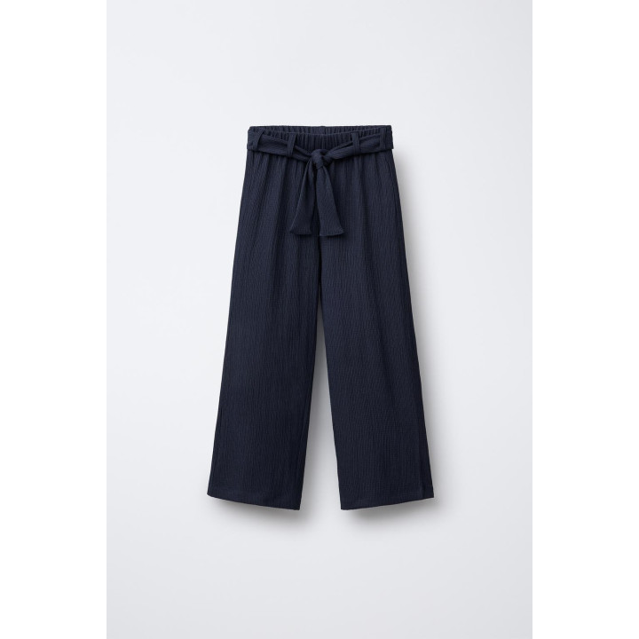 БРЮКИ ИЗ РЕЛЬЕФНОЙ ТКАНИ С ПОЯСОМ