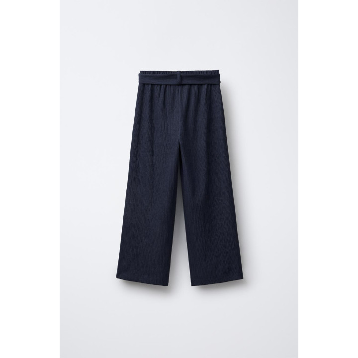 БРЮКИ ИЗ РЕЛЬЕФНОЙ ТКАНИ С ПОЯСОМ