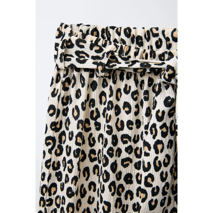 ТЕКСТУРНЫЕ БРЮКИ С РЕМНЕМ С АНИМАЛИСТИЧЕСКИМ ПРИНТОМ