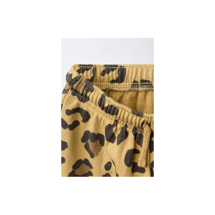 БРЮКИ STRAIGHT ИЗ МЯГКОЙ ТКАНИ С АНИМАЛИСТИЧЕСКИМ ПРИНТОМ