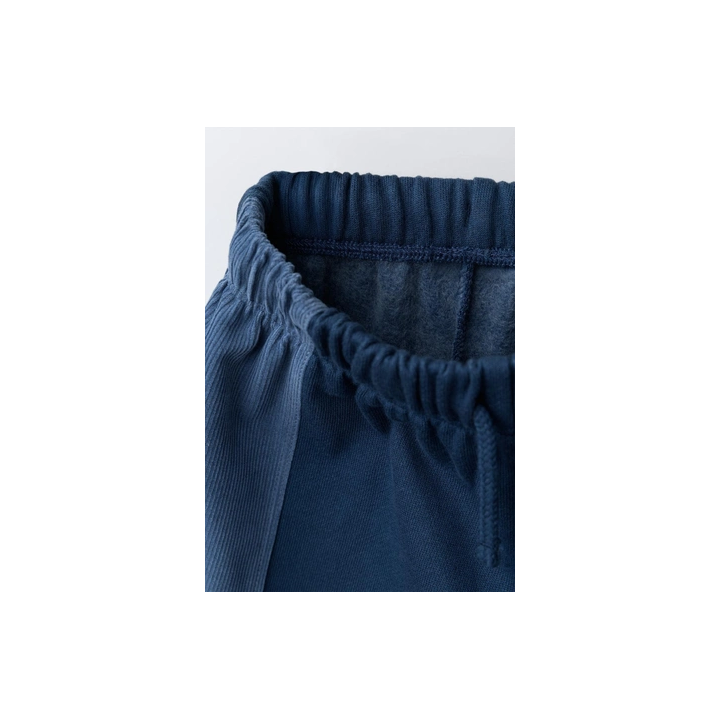 ПРЯМЫЕ БРЮКИ ИЗ МЯГКОЙ ТКАНИ С БОКОВЫМИ ПОЛОСАМИ ИЗ ВЕЛЬВЕТА