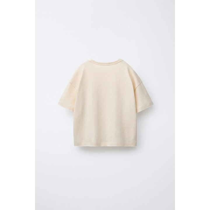 ФУТБОЛКА ИЗ ХЛОПКА И ЛЬНА С ЭФФЕКТОМ ПОТЕРТОСТИ