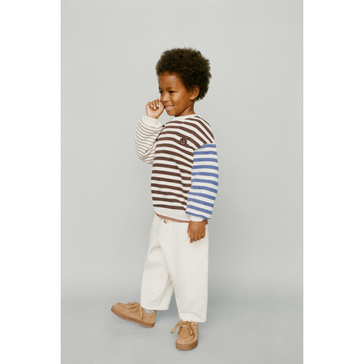 ТОЛСТОВКА В ПОЛОСКУ С НАШИВКОЙ «МОРДАШКА»