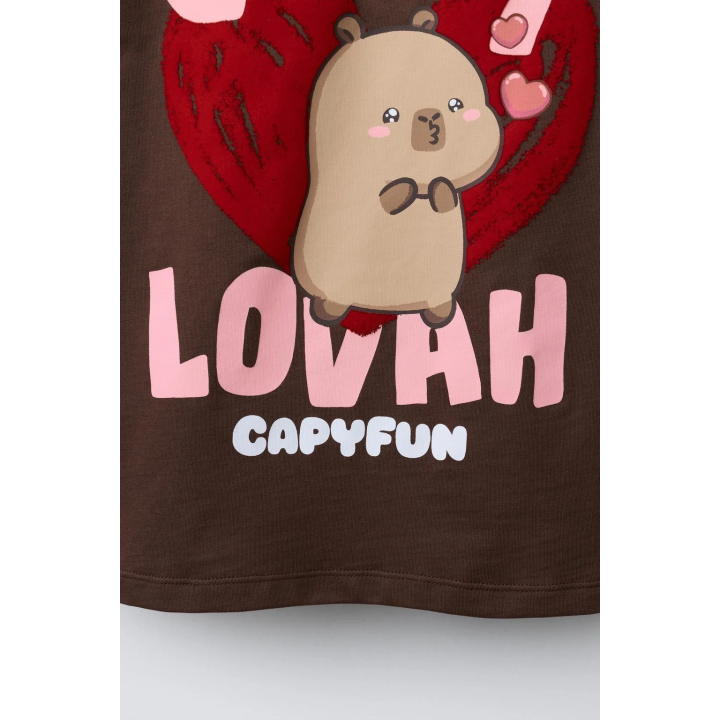 ФУТБОЛКА С РЕЛЬЕФНЫМ ПРИНТОМ «КАПИБАРА CAPYFUN ©»