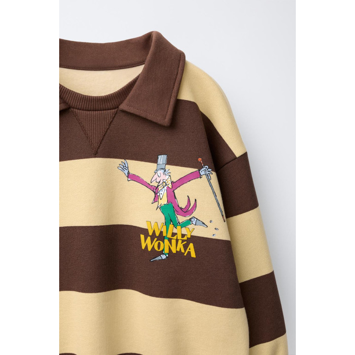 Свитшот с воротником-поло willy wonka roald dahl ©