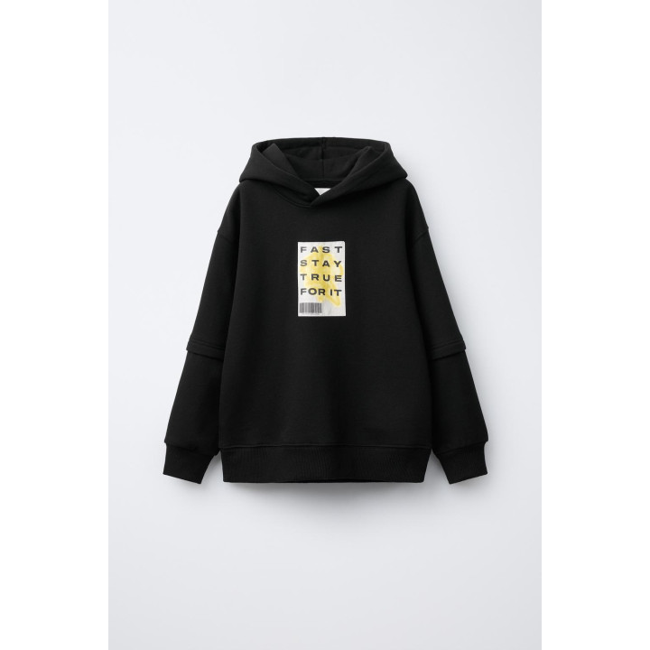 ХУДИ С ДВОЙНЫМИ РУКАВАМИ И НАДПИСЬЮ