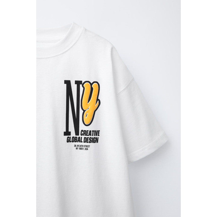 ФУТБОЛКА С РЕЛЬЕФНЫМ ПРИНТОМ NY