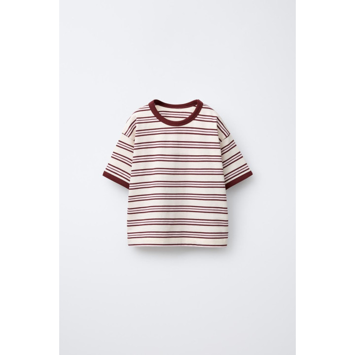 Футболка zara timeless - полосатая с контрастными обрезками