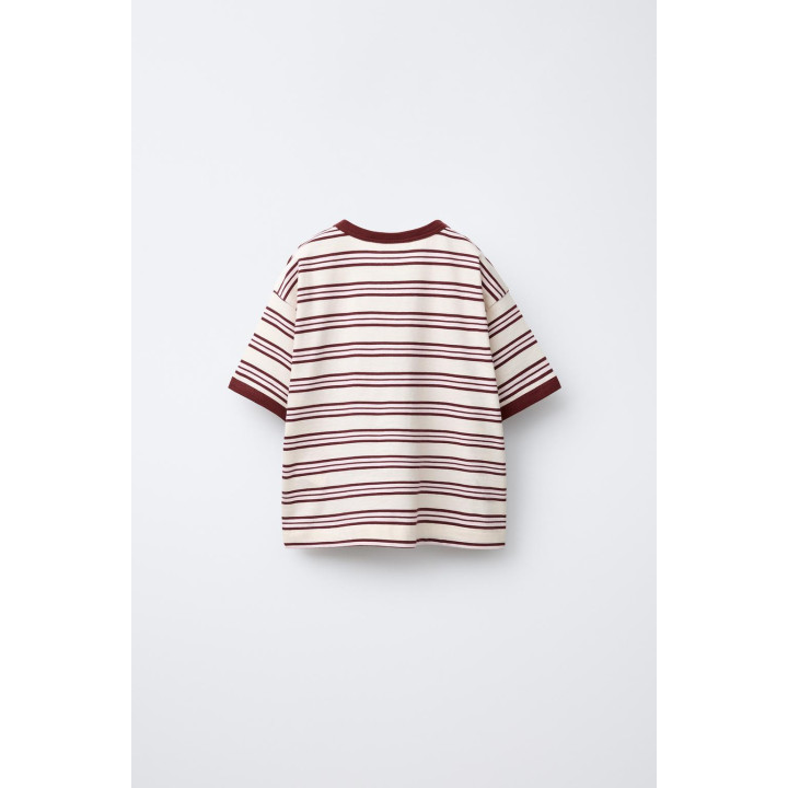 Футболка zara timeless - полосатая с контрастными обрезками