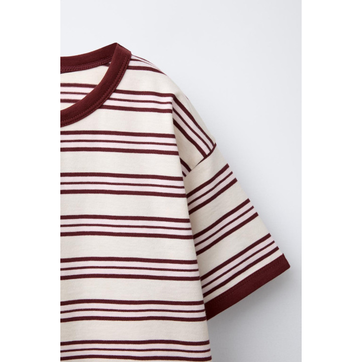 Футболка zara timeless - полосатая с контрастными обрезками
