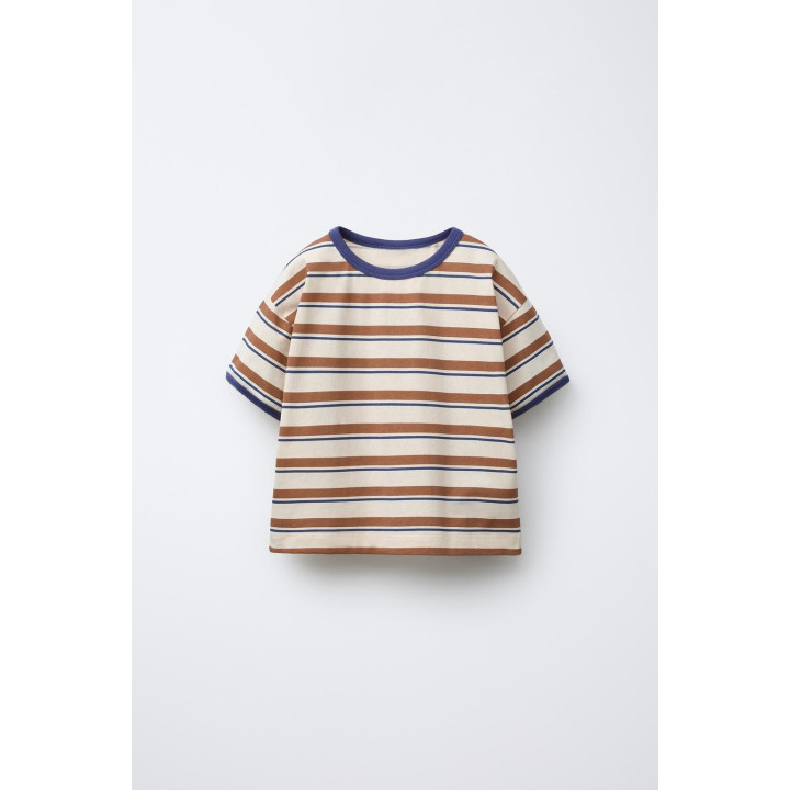 ФУТБОЛКА В ПОЛОСКУ С ЯРКОЙ ОТДЕЛКОЙ