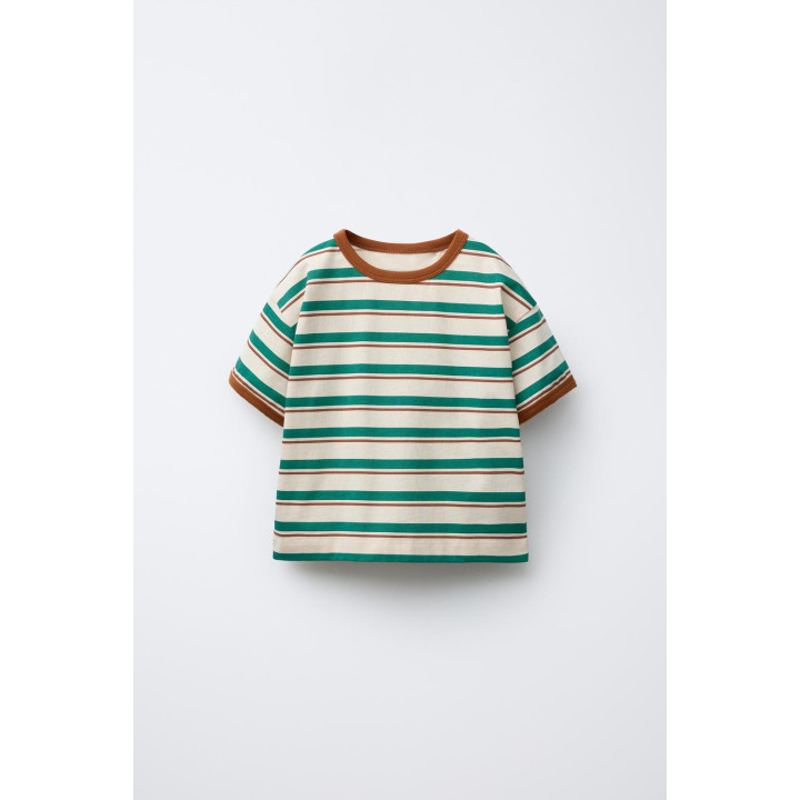 ФУТБОЛКА В ПОЛОСКУ С ЯРКОЙ ОТДЕЛКОЙ