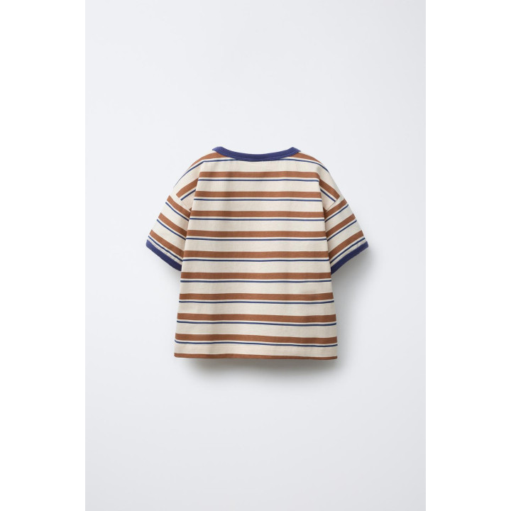 ФУТБОЛКА В ПОЛОСКУ С ЯРКОЙ ОТДЕЛКОЙ