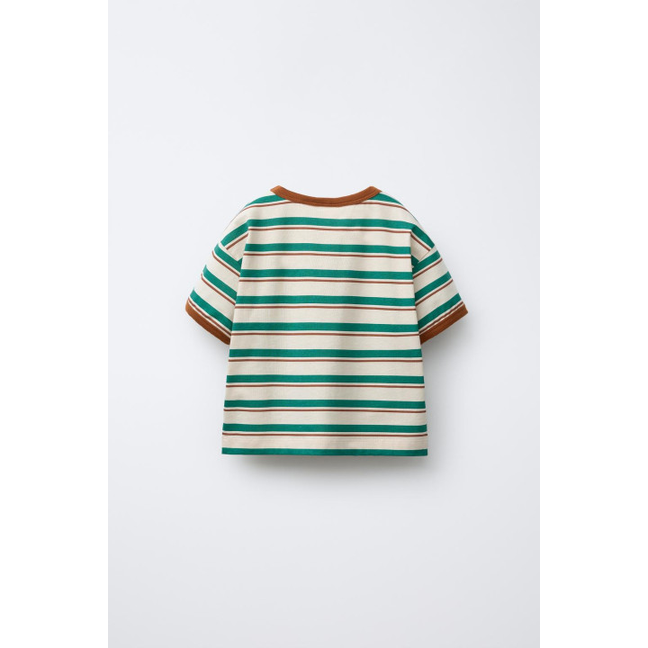 ФУТБОЛКА В ПОЛОСКУ С ЯРКОЙ ОТДЕЛКОЙ