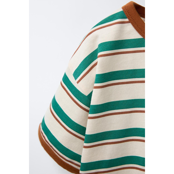 ФУТБОЛКА В ПОЛОСКУ С ЯРКОЙ ОТДЕЛКОЙ