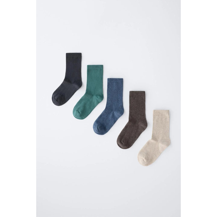 НАБОР ИЗ 5 ПАР ОДНОТОННЫХ ВЫСОКИХ НОСКОВ