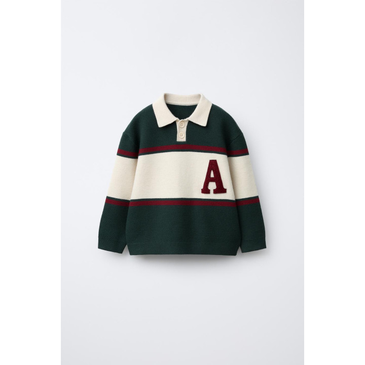 ТРИКОТАЖНОЕ ПОЛО В СТИЛЕ ВАРСИТИ