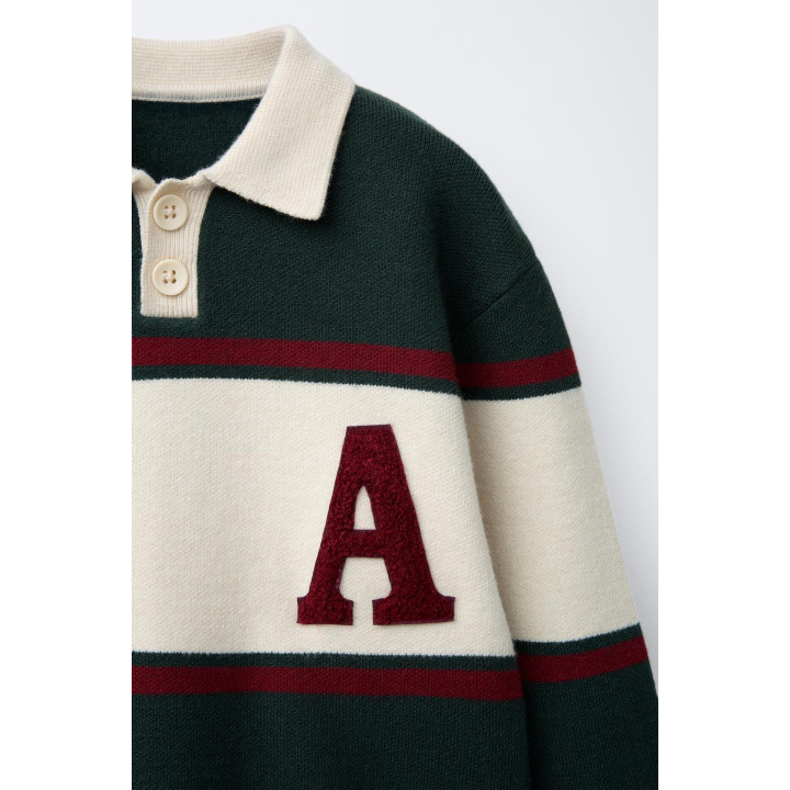 ТРИКОТАЖНОЕ ПОЛО В СТИЛЕ ВАРСИТИ