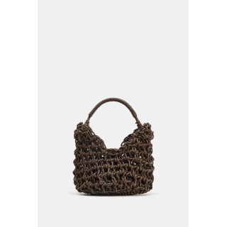 ПЛЕТЕНАЯ СУМКА С ДЕКОРАТИВНОЙ СТРОЧКОЙ