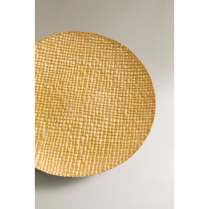 Золотая неправильная стеклянная десертная тарелка