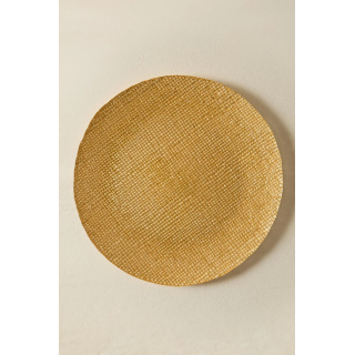 Золотое неровное стеклянное сервировочное блюдо